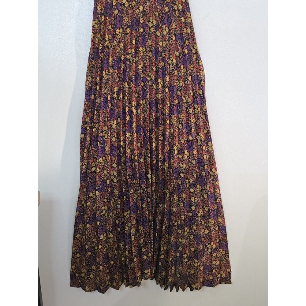 Jessica Simpson Floral Maxi Dress Boho Pleated Strappy Festival Size Large - Picture 5 of 12